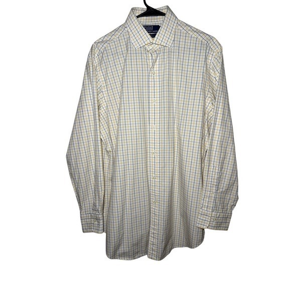 Polo Ralph Lauren Other - Polo Ralph Lauren Regent Classic Fit Shirt White Yellow Blue Check Size 16 32/33